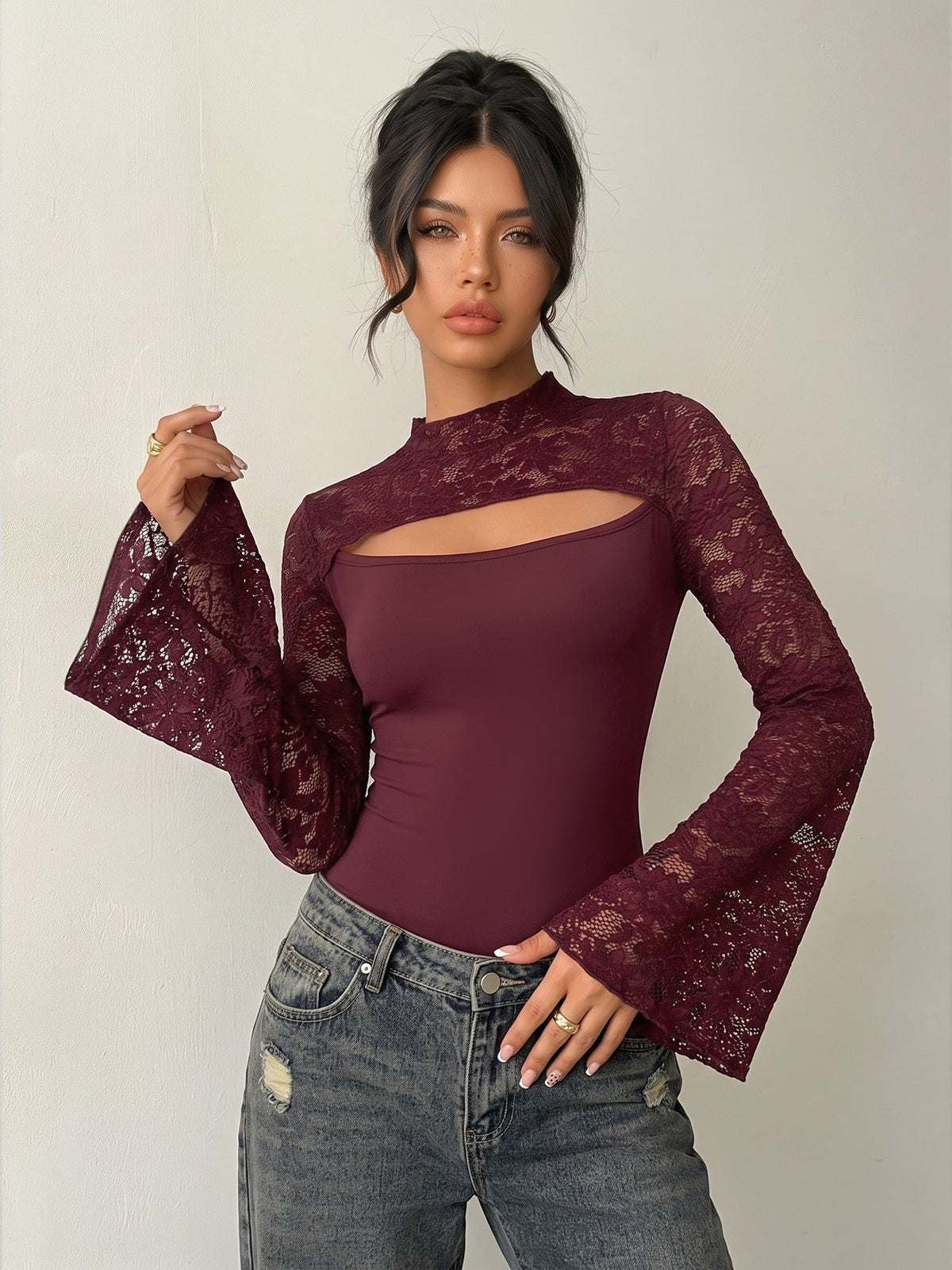 Wine & Dine Lace Bodysuit - Taydiane