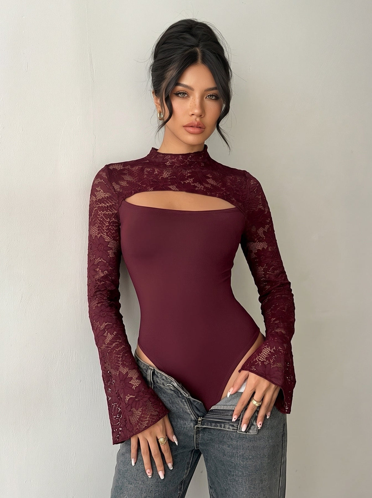 Wine & Dine Lace Bodysuit - Taydiane