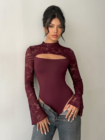 Wine & Dine Lace Bodysuit - Taydiane