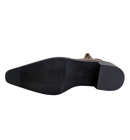 Women's Winter Boots with Chunky Heels and Pointed Toes - TayDiane