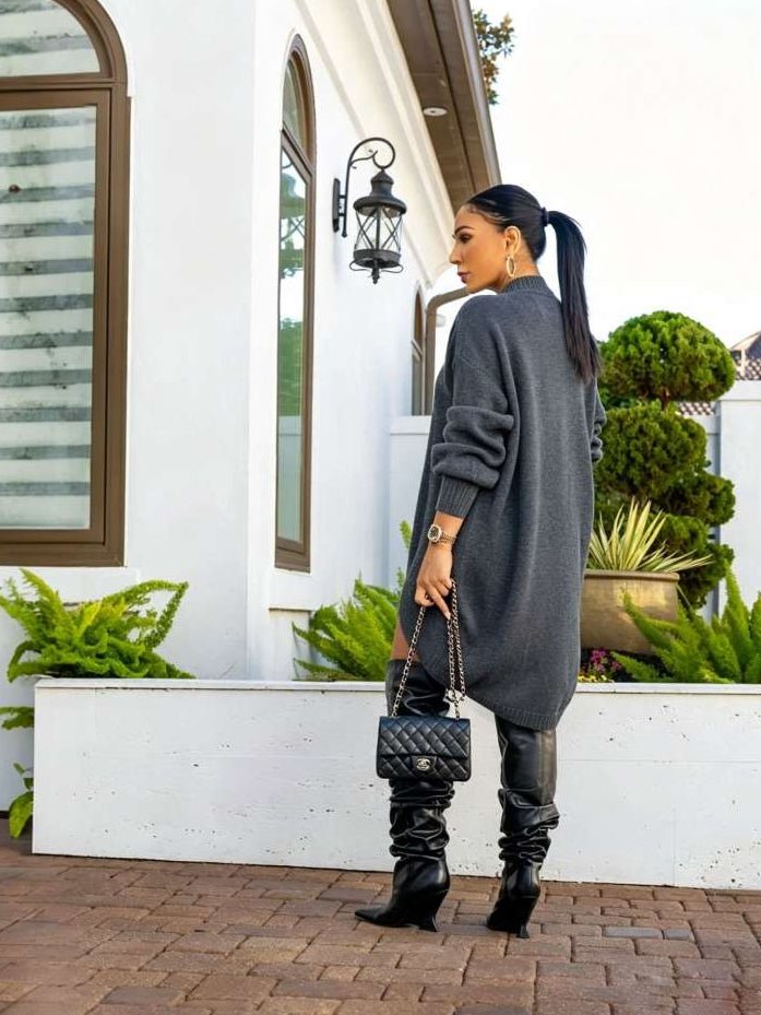 Wrapped in Style High-Low Sweater Short Set - Taydiane