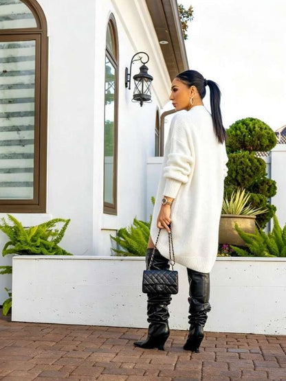 Wrapped in Style High-Low Sweater Short Set - Taydiane