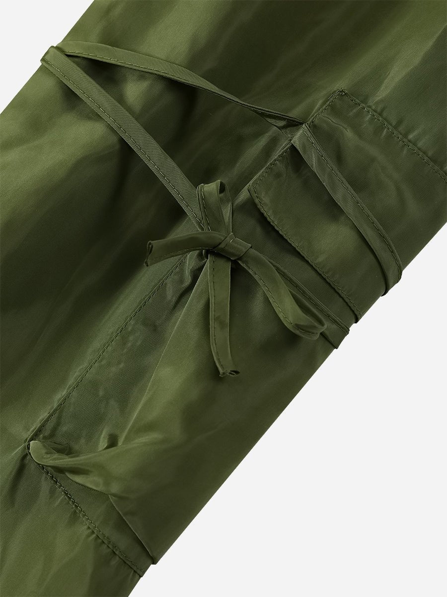 Zipper Casual Pants with Tie Detail - TayDiane