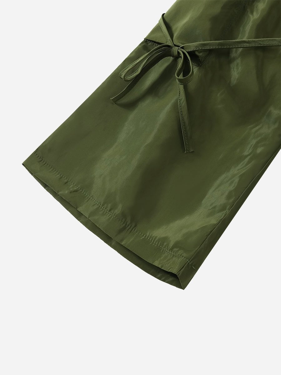 Zipper Casual Pants with Tie Detail - TayDiane