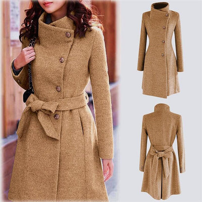 Winter Lapel Wool Trench Overcoat