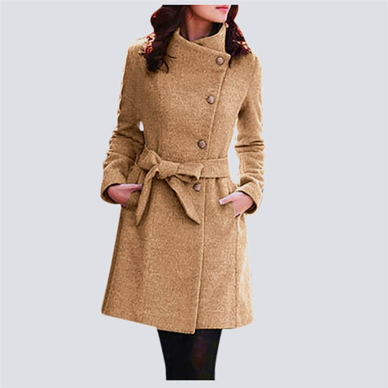 Winter Lapel Wool Trench Overcoat